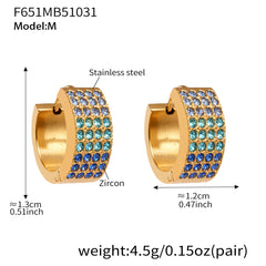 18K Gold-Plated Multi-Row Cubic Zirconia Hoops
