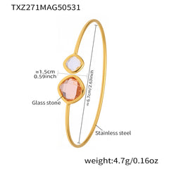 Czech Glass Two-Accent Open Cuff