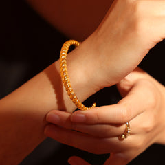 18K Gold-Plated Twisted Open Cuff Bracelet