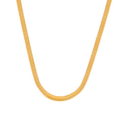 Gold-Tone Flat Snake Chain Necklace