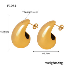 18K Gold-Plated Sculptural Teardrop Earring Designs