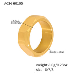 18K Gold-Plated & Silver-Tone Hexagonal Band Ring