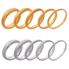 Ribbed Coil Bangle Bracelet