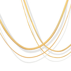 Flat Snake Chain Layered Necklaces