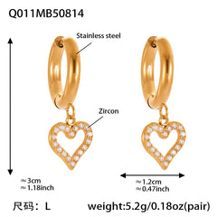 Gold-Tone Heart Charm Earring Designs