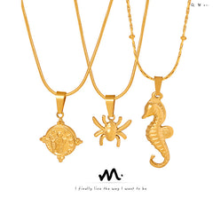 Gold-Tone Animal or Geometric Pendant Necklace