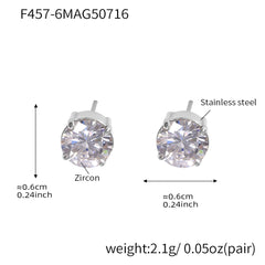 Round Cubic Zirconia Stud Earrings
