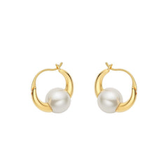 Nicolette Vintage-Inspired Pearl Round Stud Earrings