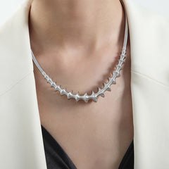 Gold-Tone Sculptural Layered Chain Necklace