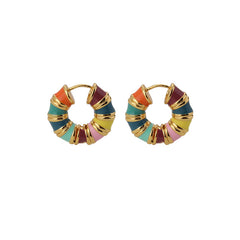 Daphne Enamel Hoop Earrings
