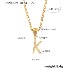 Cubic Zirconia Script Initial Pendant Necklace