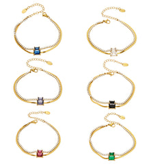 Cubic Zirconia Layered Chain Bracelet