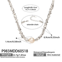 18K Gold-Plated Pearl Accent Necklace