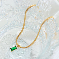 Emerald-Green Cubic Zirconia Pendant Necklace