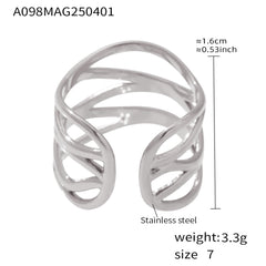 18K Gold-Plated Open Line Statement Ring