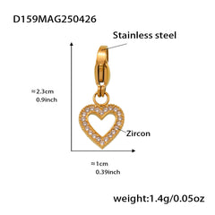 Cubic Zirconia Heart Charm Bracelet or Pendant