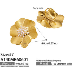 18K Gold-Plated Flower and Sculptural Ring Designs