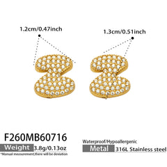 18K Gold-Plated Cubic Zirconia Initial Earrings