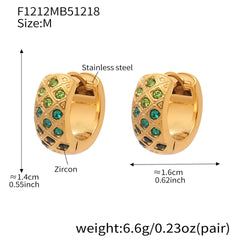 18K Gold-Plated Color Cubic Zirconia Hoop Designs
