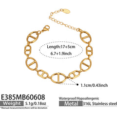 18K Gold-Plated Ocean and Faux Pearl Bracelet Designs