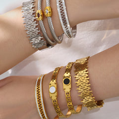 Colored Cubic Zirconia and Enamel Bangle Designs