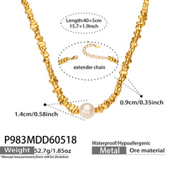 18K Gold-Plated Pearl Accent Necklace