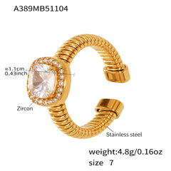 18K Gold-Plated Cubic Zirconia Open Rings