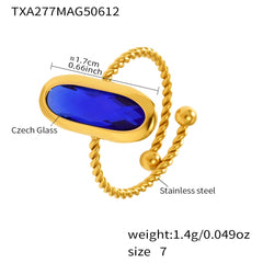 Czech Glass Bead-Band Open Ring