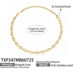 18K Gold-Plated Rectangular Link Necklace or Bracelet