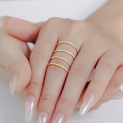 18K Gold-Plated Fine Cubic Zirconia Band Ring