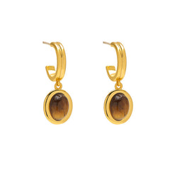 Nadine Vintage-Inspired Tiger-Eye Stud Earrings No. 941179