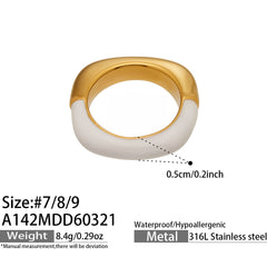 Gold-Tone Enamel Stainless Steel Rings