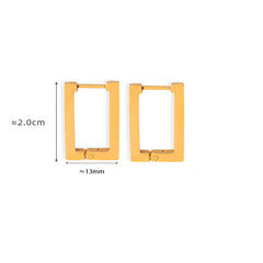 Geometric Rectangular Stainless Steel Hoop Earrings