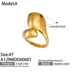 18K Gold-Plated Flower and Sculptural Ring Designs