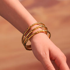 18K Gold-Plated Slim Polished Bangle Bracelet