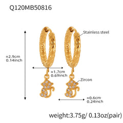 18K Gold-Plated Animal Charm Hoop Earrings