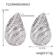 Stone-Accent Teardrop Stud Earrings