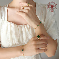 Emerald-Green Cubic Zirconia Station Bracelet