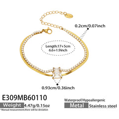 Cubic Zirconia Layered Chain Bracelet