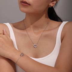 Cubic Zirconia Heart Necklace or Bracelet