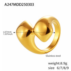 18K Gold-Plated Sculptural Double-Form Ring