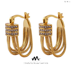 Cubic Zirconia Multi-Loop Hoop Earrings