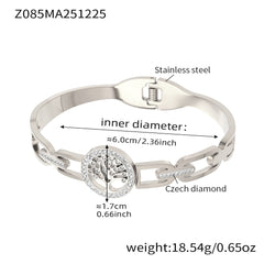 Cubic Zirconia Clover & Geometric Clasp Bracelets