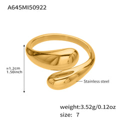 Sculptural Open Ring with Geometric Curves
