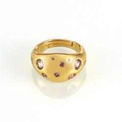 Gold-Tone Cubic Zirconia Accent Open Ring