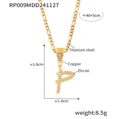 Cubic Zirconia Script Initial Pendant Necklace