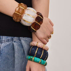 Color Resin Wide Stretch Bangle Designs