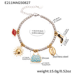 Ocean Charm Bead Bracelet