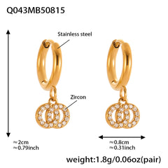 Cubic Zirconia Double Loop or Teardrop Earrings