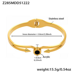 Roman Numeral and Stone Detail Bangle Bracelet